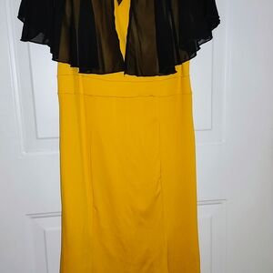 Elegant Yellow and Black Dress